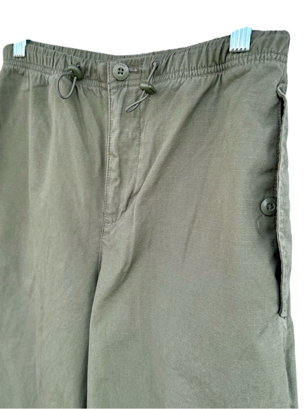 TNA Aritzia Aviator Parachute Pants - Cotton Ripstop - Olive Green- Size Small - Picture 3 of 11